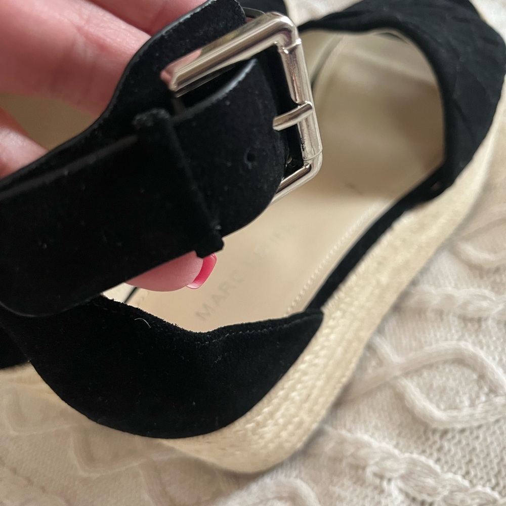 Marc Fisher Black Wedge Espadrilles Women’s Size 9.5 - Picture 8 of 15